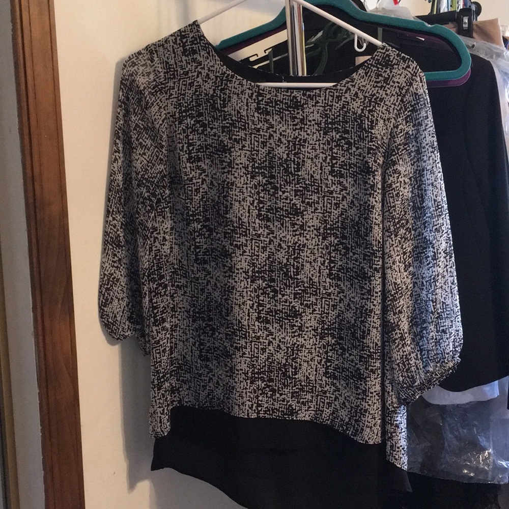 B&W business attire blouse